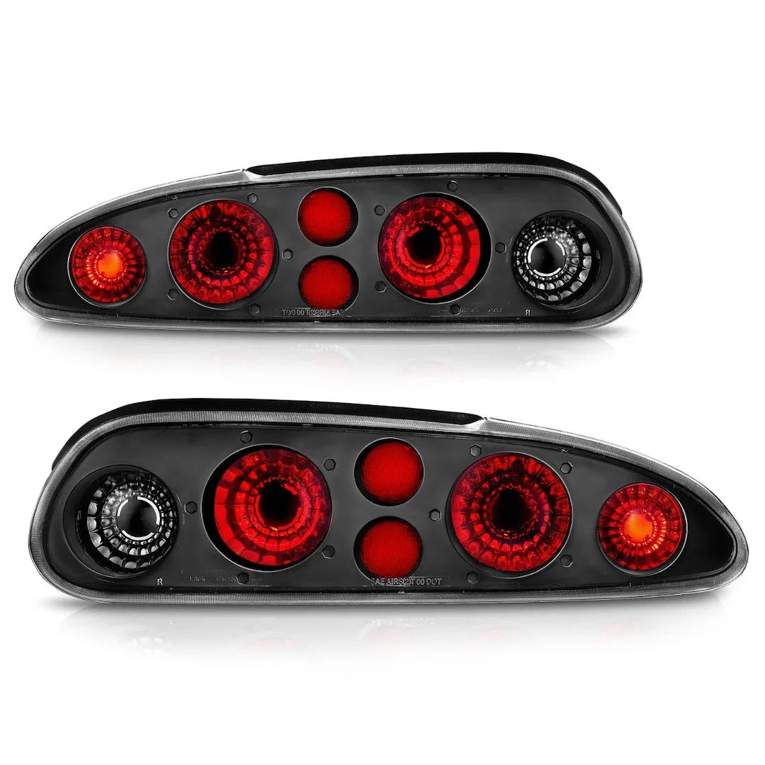 221013 – ANZO Tail Light Assembly, Uses OE Bulbs Clear Lens Black Housing Set of 2